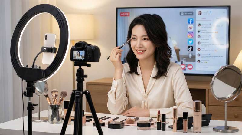 落地窗前美妆视频教程分享